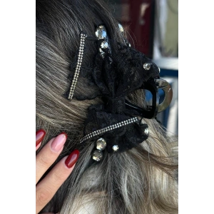 Siyah Renk Kelebek Figürlü Mandal Toka