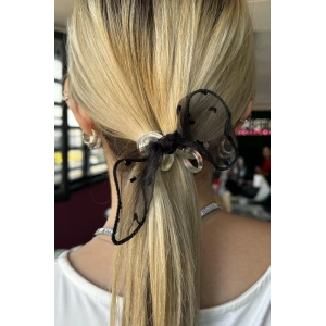 Siyah Renk Kurdele Figürlü Helezon Toka