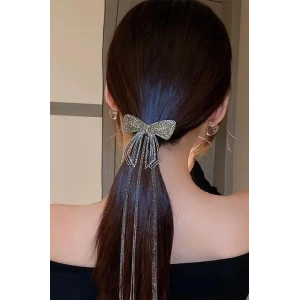 Siyah Renk Kurdele Figürlü Taşlı Otomat Toka