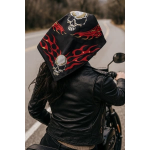 Siyah Renk Kurukafa Figürlü Bandana