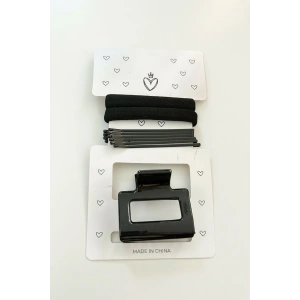 Siyah Renk Mandal Toka Tel Toka Ve Lastik Toka Set