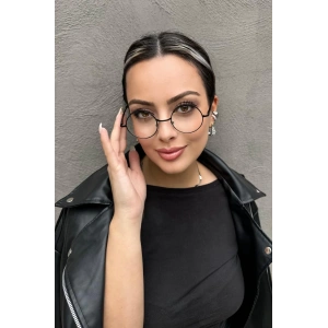 Siyah Renk Şeffaf Yuvarlak Kadın Gözlük