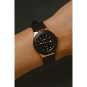 Siyah Renk Silikon Kordonlu Kadın Saat