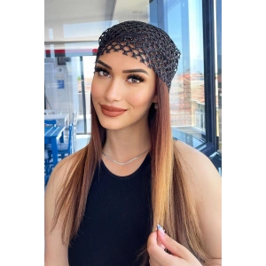 Siyah Renk Simli Fular