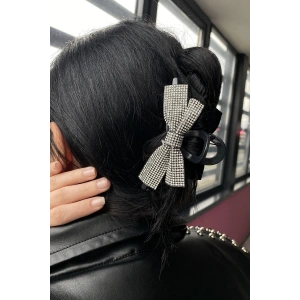 Siyah Renk Taş Detaylı Mandal Toka