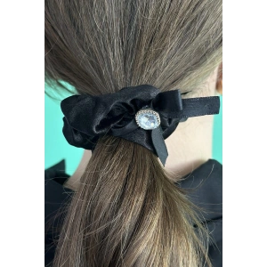 Siyah Renk Taş Detaylı Simit Toka