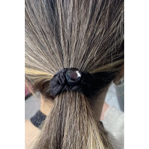 Siyah Renk Taş Detaylı Simit Toka