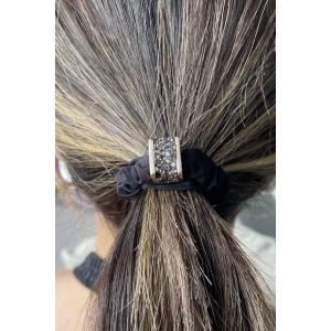 Siyah Renk Taş Detaylı Simit Toka