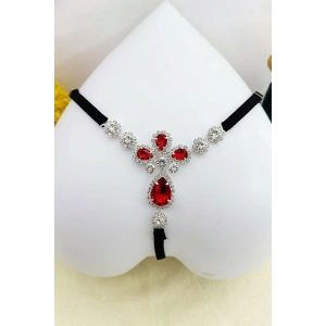 Siyah Renk Taş Detaylı Tanga