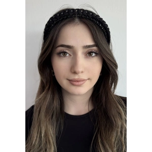 Siyah Renk Taş Detaylı Tarak Taç