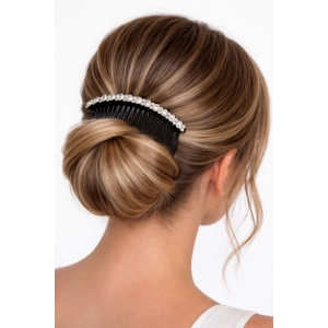 Siyah Renk Taş Detaylı Tarak Toka