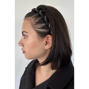 Siyah Renk Taş Detaylı Taraklı Taç