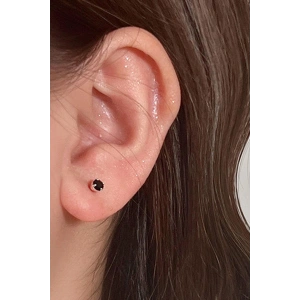 Siyah Renk Taş Detaylı Unisex Küpe (Çift)