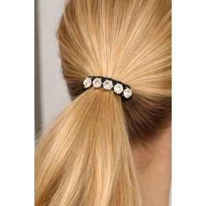 Siyah Renk Taşlı Lastik Toka