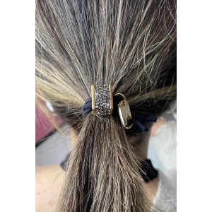 Siyah Renk Taşlı Lastik Toka