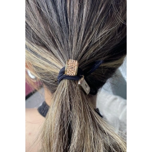 Siyah Renk Taşlı Lastik Toka