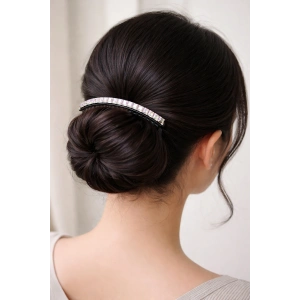 Siyah Renk Taşlı Tarak Toka