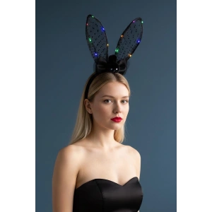 Siyah Renk Tavşan Figürlü Kulak Detaylı Işıklı Taç