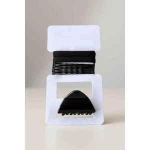 Siyah Renk Tel Toka Mandal Toka Ve Lastik Toka Set