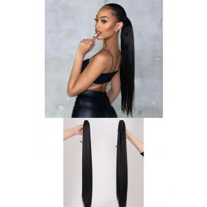 Siyah Renk Tokalı At Kuyruğu Saç