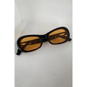 Siyah Renk Turuncu Cam Detaylı Kadın Güneş Gözlüğü