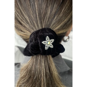 Siyah Renk Yıldız Figürlü Taşlı Simit Toka