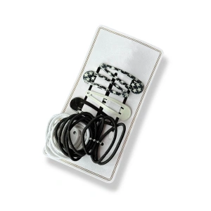 Siyah Ve Beyaz Renk Yan Toka Ve Lastik Toka Set