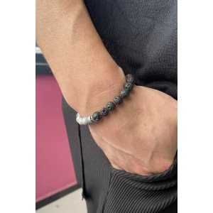 Siyah Ve Gri Renk Boncuk Bileklik