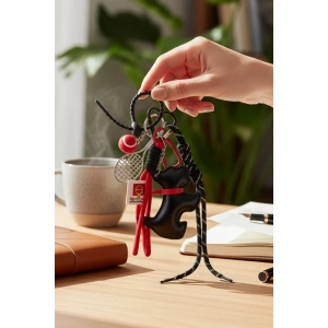 Siyah Ve Kırmızı Renk Köpek Figürlü Çanta Charm/ Anahtarlık