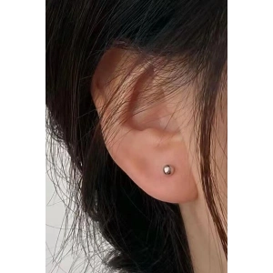 Top Detaylı Gümüş Renk Piercing