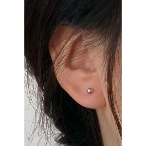 Top Detaylı Gümüş Renk Piercing