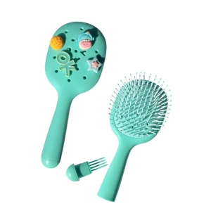 Turkuaz Renk Charmlı Saç Tarama Fırçası/ Tarak