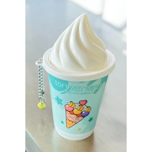 Turkuaz Renk Dondurma Figürlü Anahtarlık Detaylı Kutulu Islak Mendil