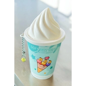 Turkuaz Renk Dondurma Figürlü Anahtarlık Detaylı Kutulu Islak Mendil