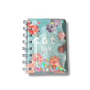 Turkuaz Renk Pati Figürlü Cat Day Yazılı Defter