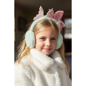 Turkuaz Ve Pembe Renk Karışık Figürlü Peluş Kulaklık