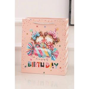 Turuncu Renk Çocuk Figürlü Karton Çanta