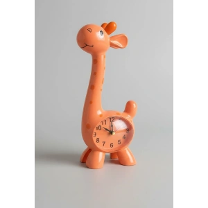 Turuncu Renk Zürafa Figürlü Dekoratif Alarmlı Masa Saati