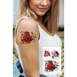 Üçgen Gül Geçici Dövme Tattoo