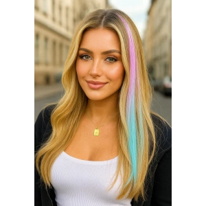 Yan Çıt Çıt Postiş / 2 Renk Ombre / 50 Cm