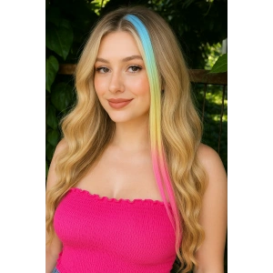 Yan Çıt Çıt Postiş / 3 Renk Ombre / 50 Cm