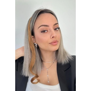 Yan Çıt Çıt Postiş /Kahve Renk Dalgalı / 50 Cm