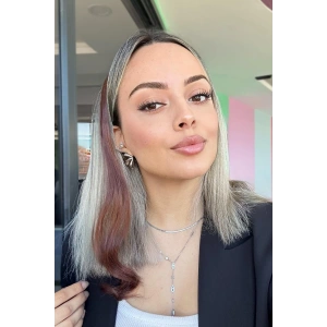 Yan Çıt Çıt Postiş / Kahverengi Renk / 50 Cm