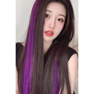 Yan Çıt Çıt Postiş / Mor Renk / 50 Cm