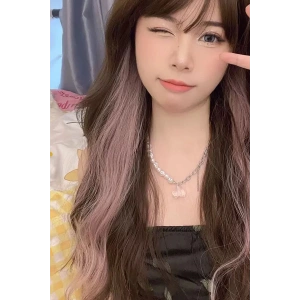 Yan Çıt Çıt Postiş /Pembe Renk Dalgalı / 50 Cm