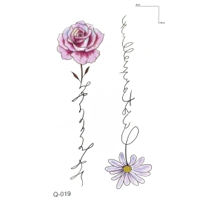 Yazılı Gül Mini Geçici Dövme Tattoo