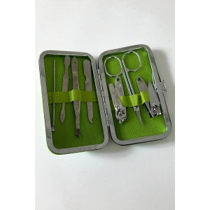 Yeşil Renk 7 Parça Manikür/ Pedikür Kutulu Törpü Set