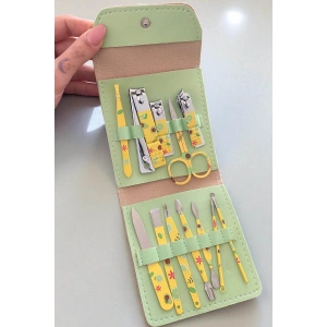 Yeşil Renk Avakado Figürlü 12li Manikür Pedikür Seti