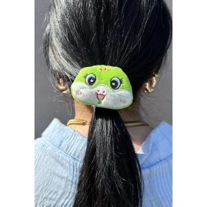 Yeşil Renk Ayıcık Figürlü Peluş Simit Toka