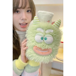 Yeşil Renk Canavar Figürlü Peluş Sıcak Su Torbası